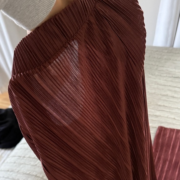 NWT Zara Burgundy Pleated Pants - Picture 5 of 5